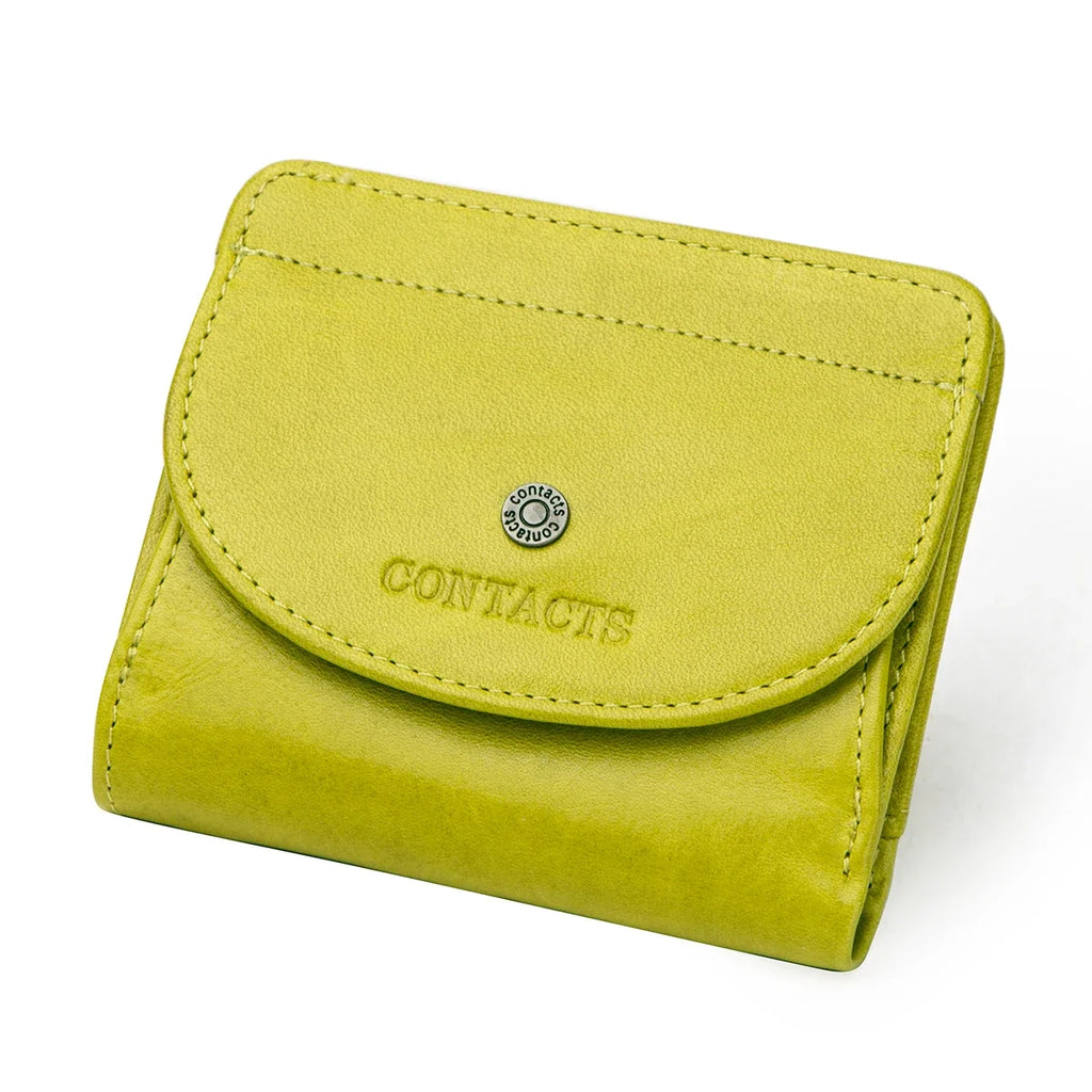Small Genuine Leather Wallet for Men and Women with Coin Pocket