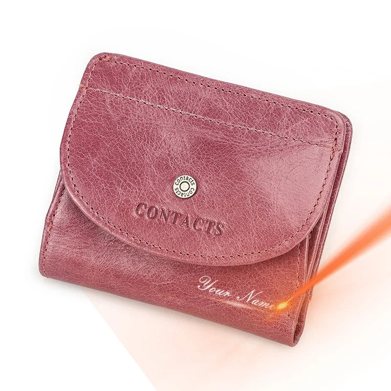 Small Genuine Leather Wallet for Men and Women with Coin Pocket
