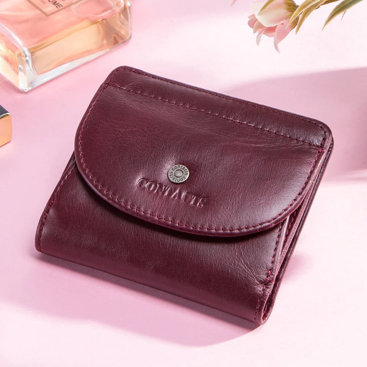 Small Genuine Leather Wallet for Men and Women with Coin Pocket