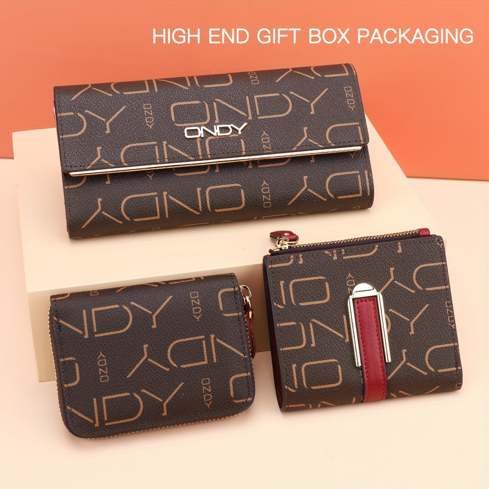 Gift Set: Three Women's Wallets with Monogram