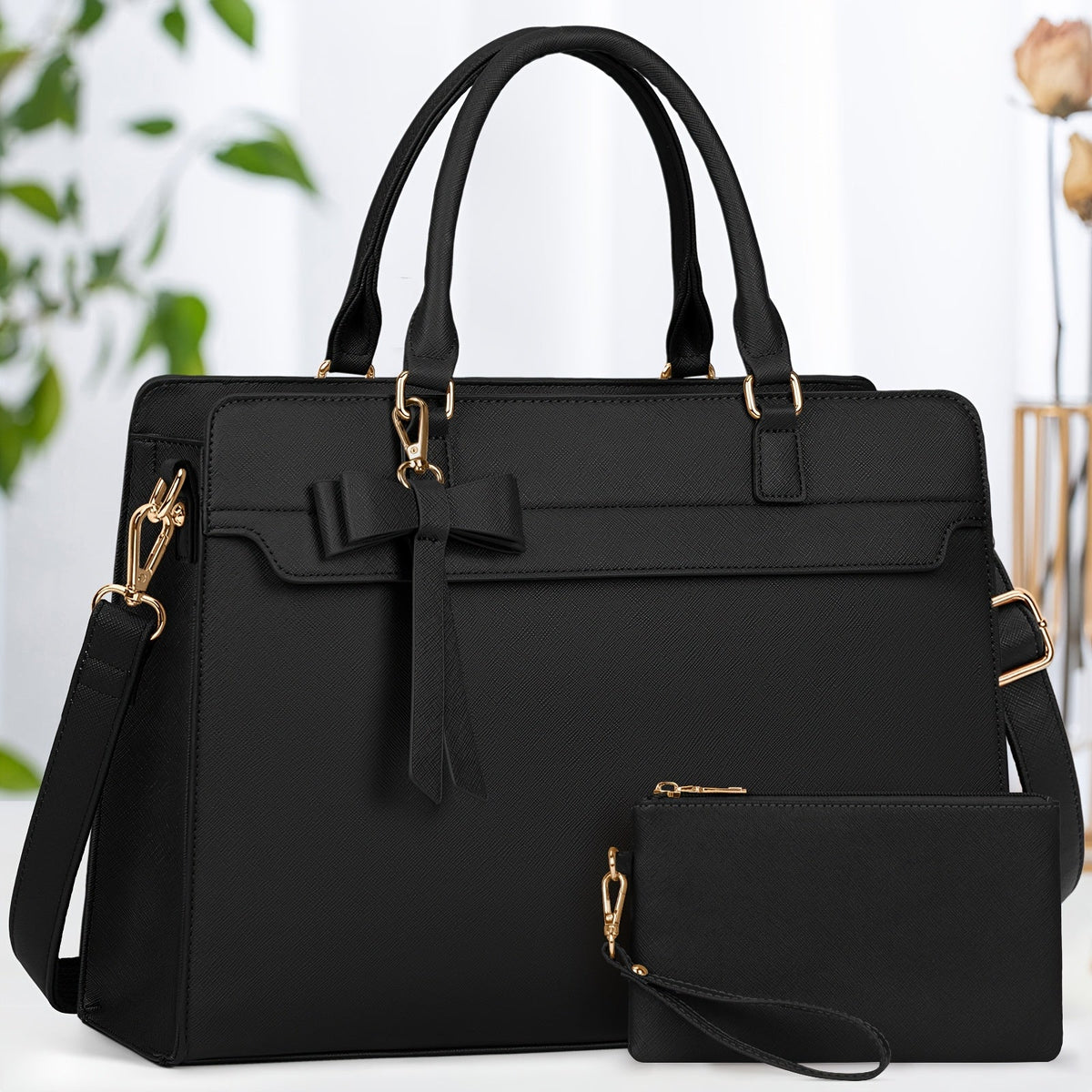 Laptop tote bag and card slot pouch set Image