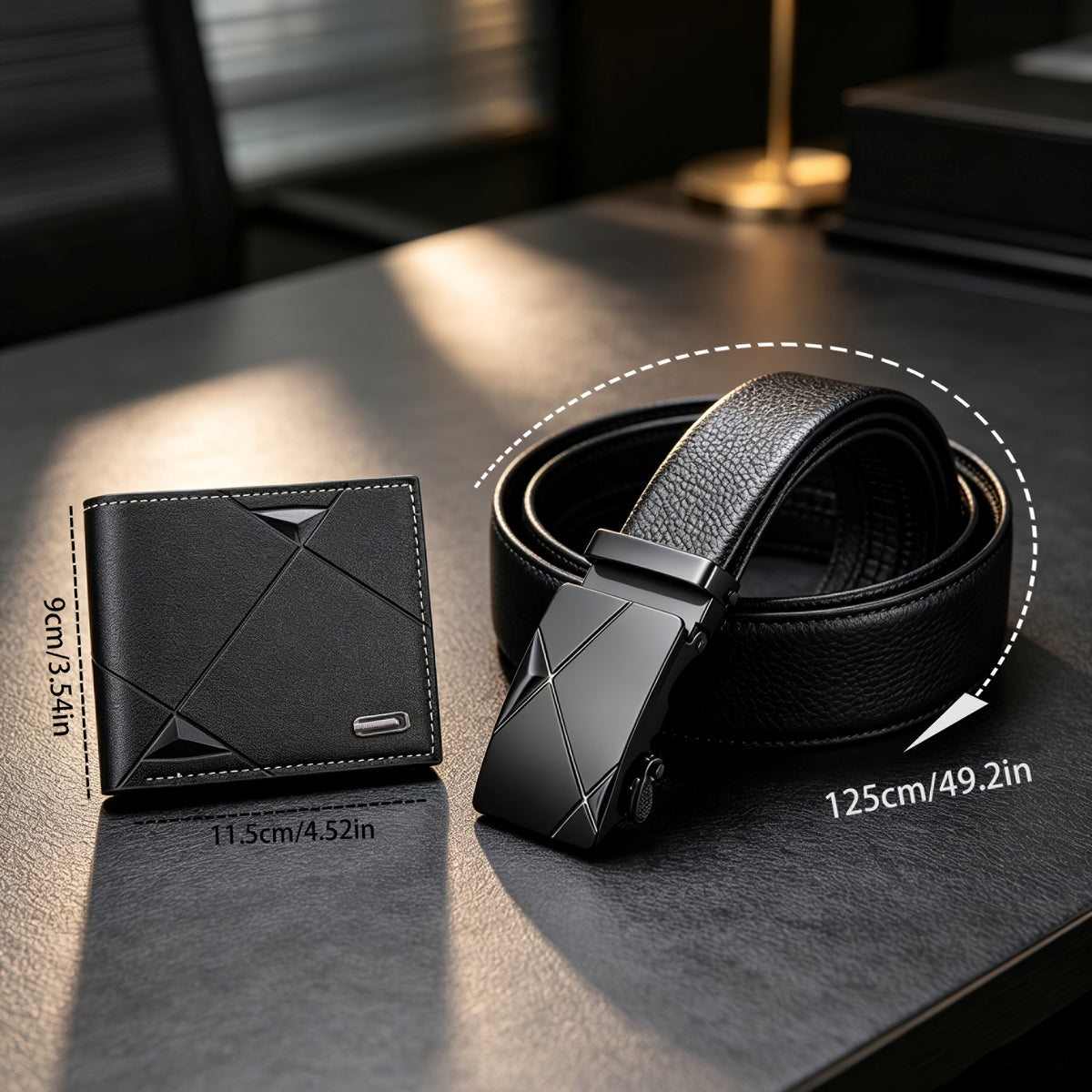 Men's Wallet and Matching Belt, 2-Piece Set