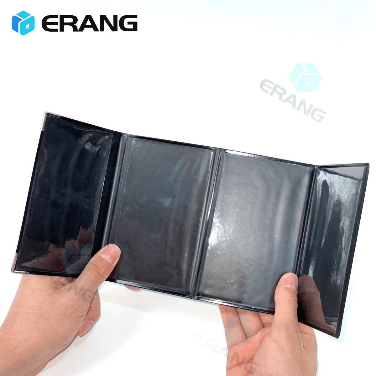 Soft PVC four-fold vehicle registration holder, 34.7 cm unfolded