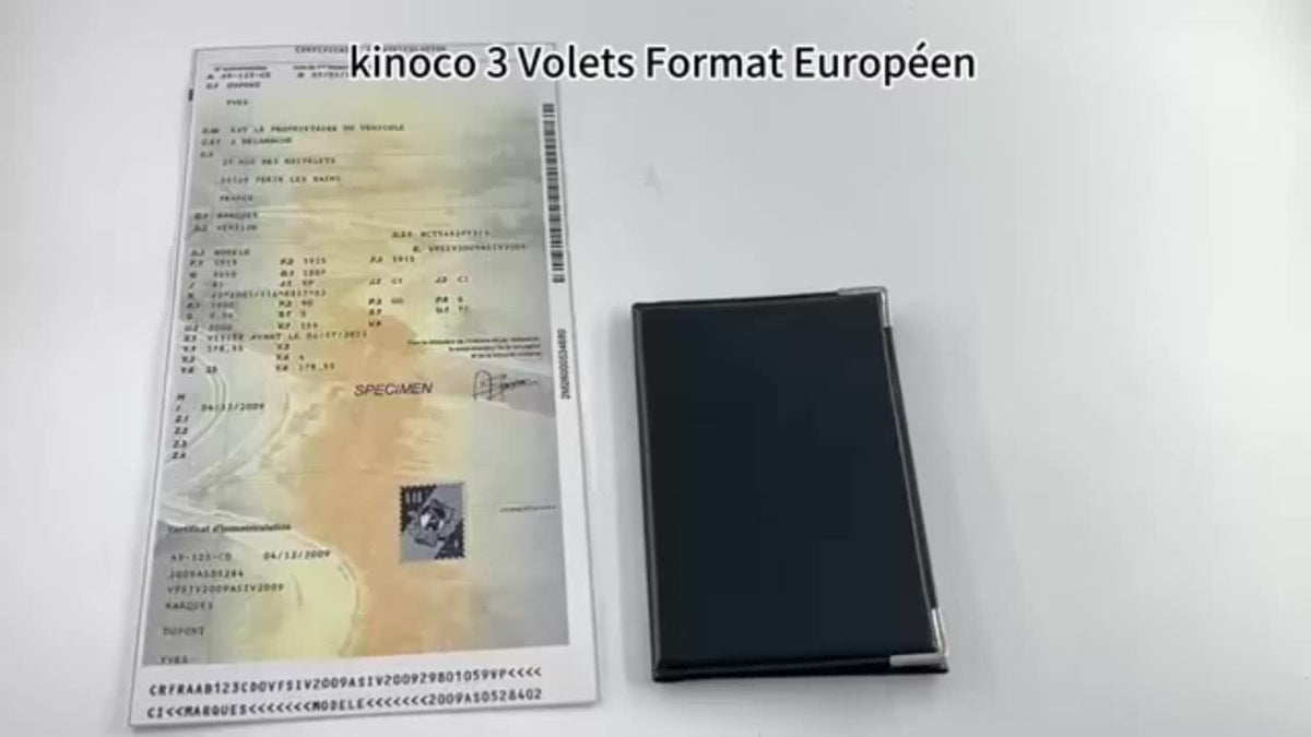 Soft PVC four-fold vehicle registration holder, 34.7 cm unfolded