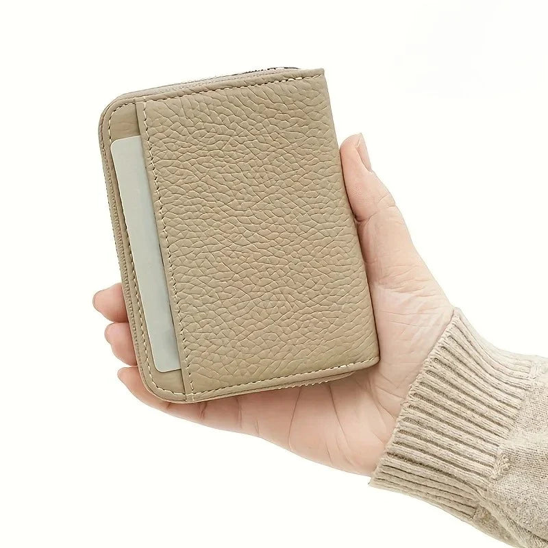 New Simple PU Leather Coin Purse Zipper Mini Wallets Portable Multi-Coin Slots Money Bag Card Holder Short Purse for Women Men