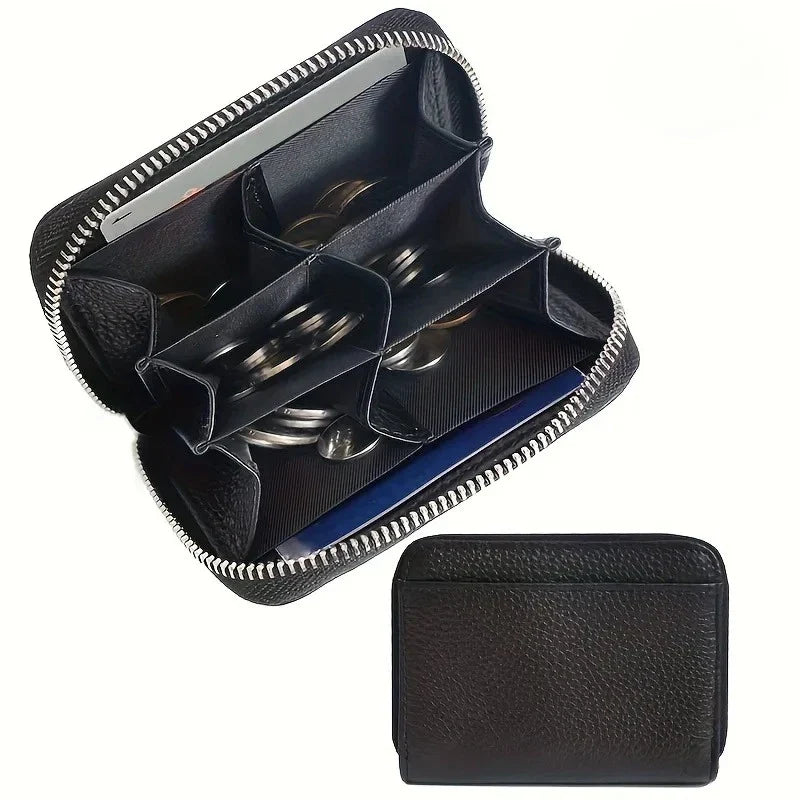 New Simple PU Leather Coin Purse Zipper Mini Wallets Portable Multi-Coin Slots Money Bag Card Holder Short Purse for Women Men