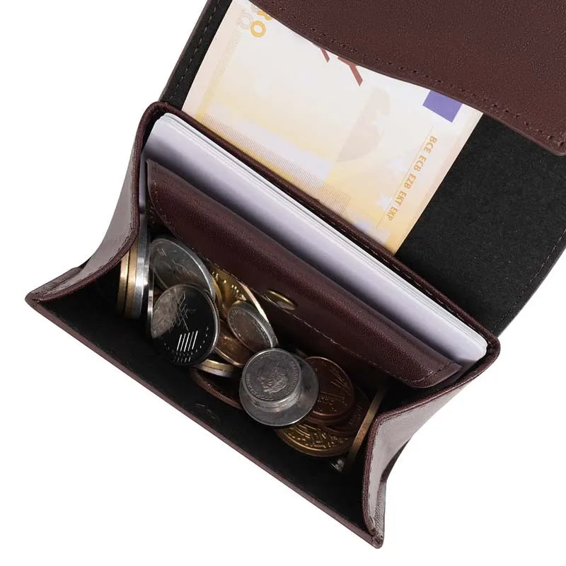 Mini Full Grain Leather Wallet - Vintage Elegance and Ultra-Slim Design