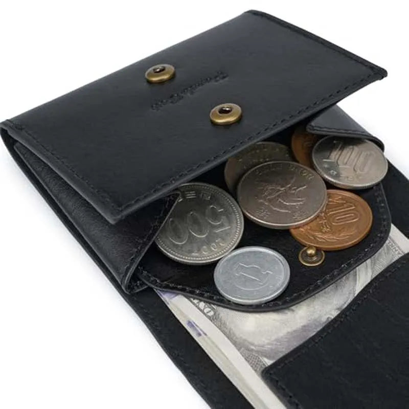 Mini Full Grain Leather Wallet - Vintage Elegance and Ultra-Slim Design