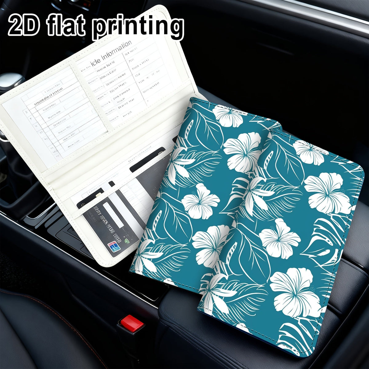 Hibiscus Printed Registration Document Holder, 24.5 cm, Card Slots