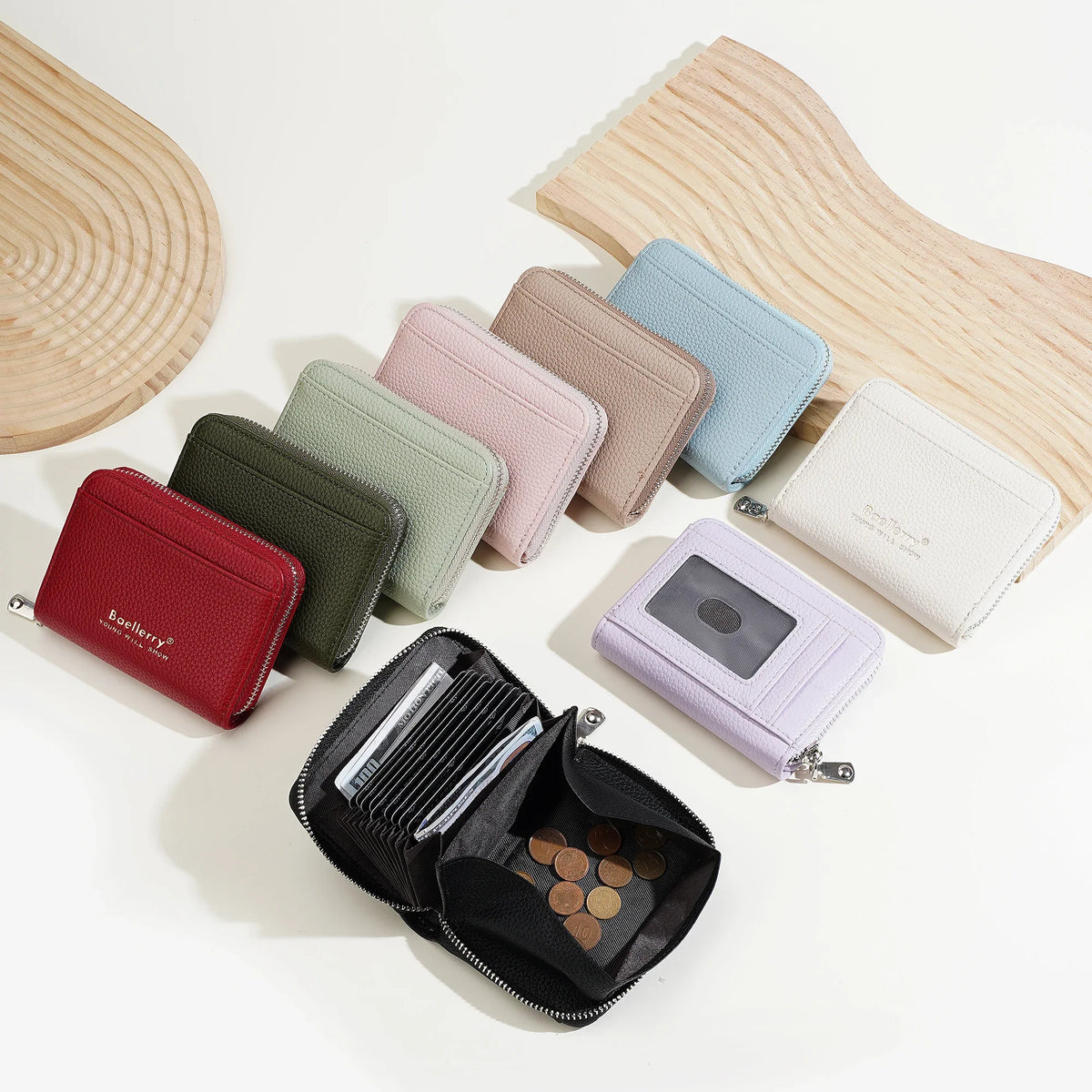 Ultra-Slim Zip Wallet for Women with Accordion Storage
