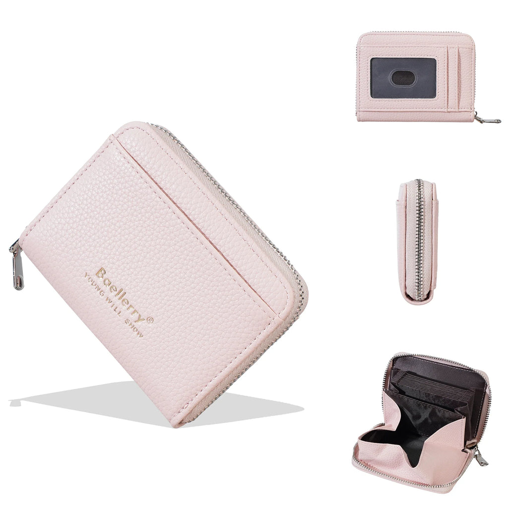 Ultra-Slim Zip Wallet for Women with Accordion Storage