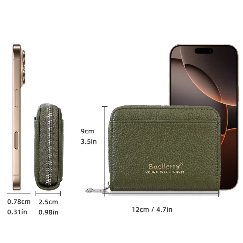 Ultra-Slim Zip Wallet for Women with Accordion Storage