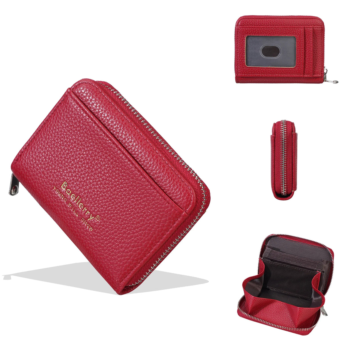 Ultra-Slim Zip Wallet for Women with Accordion Storage