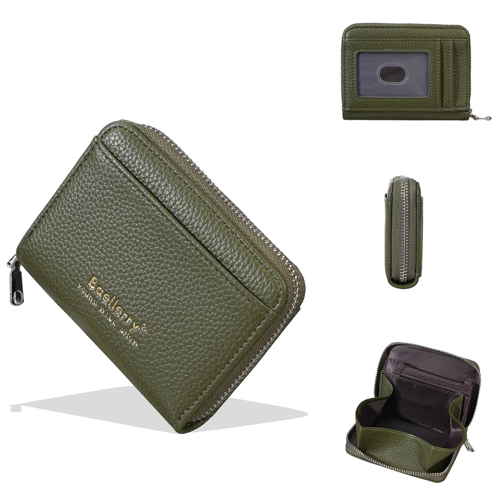 Ultra-Slim Zip Wallet for Women with Accordion Storage