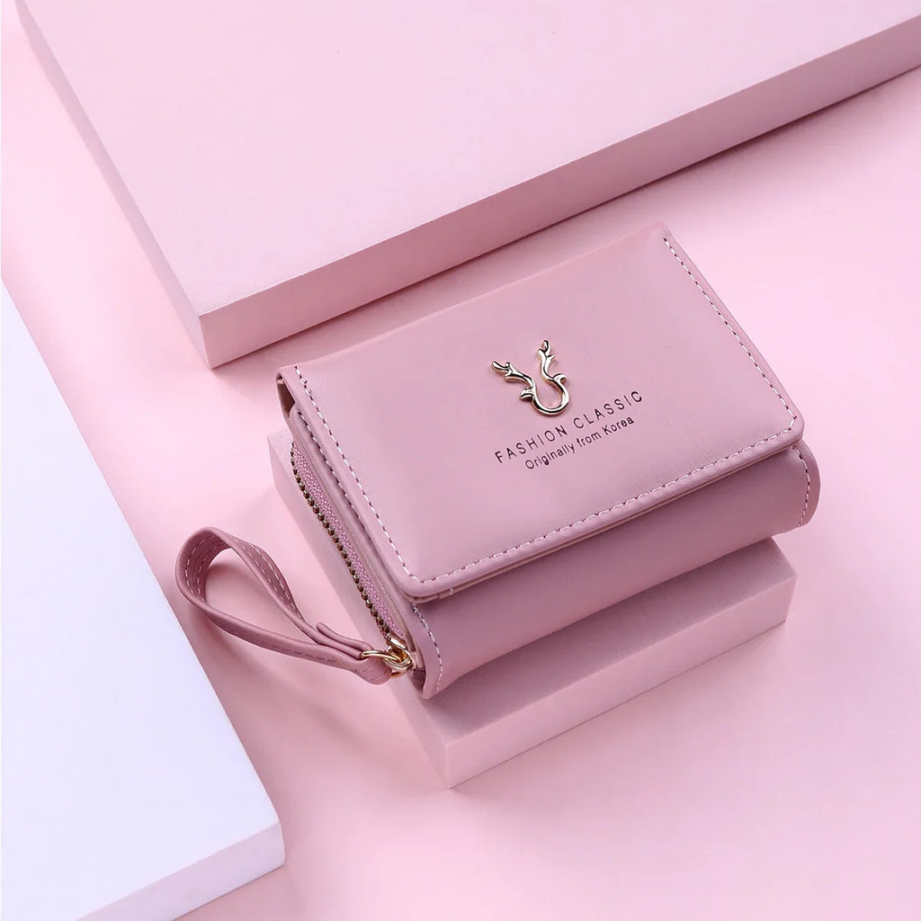 Compact Women's PU Leather Wallet with Card Holder