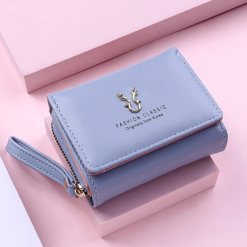 Compact Women's PU Leather Wallet with Card Holder