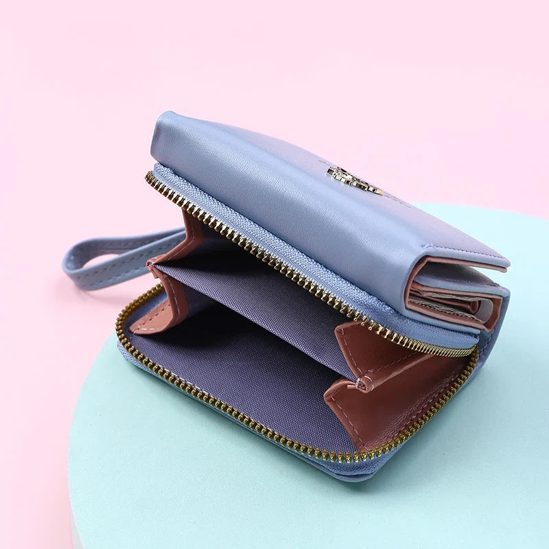 Compact Women's PU Leather Wallet with Card Holder
