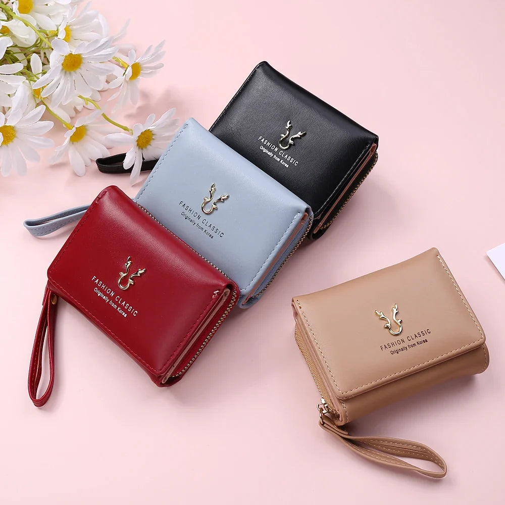 Compact Women's PU Leather Wallet with Card Holder Image
