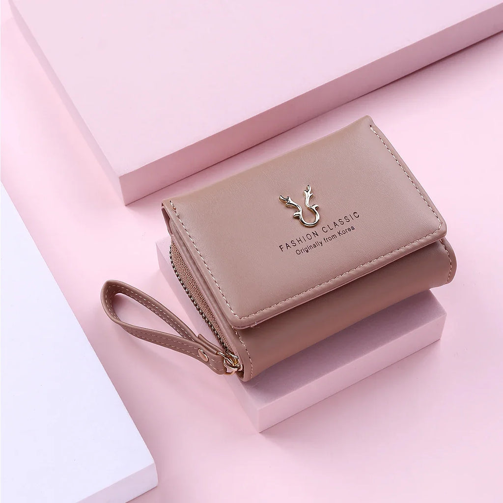 Compact Women's PU Leather Wallet with Card Holder