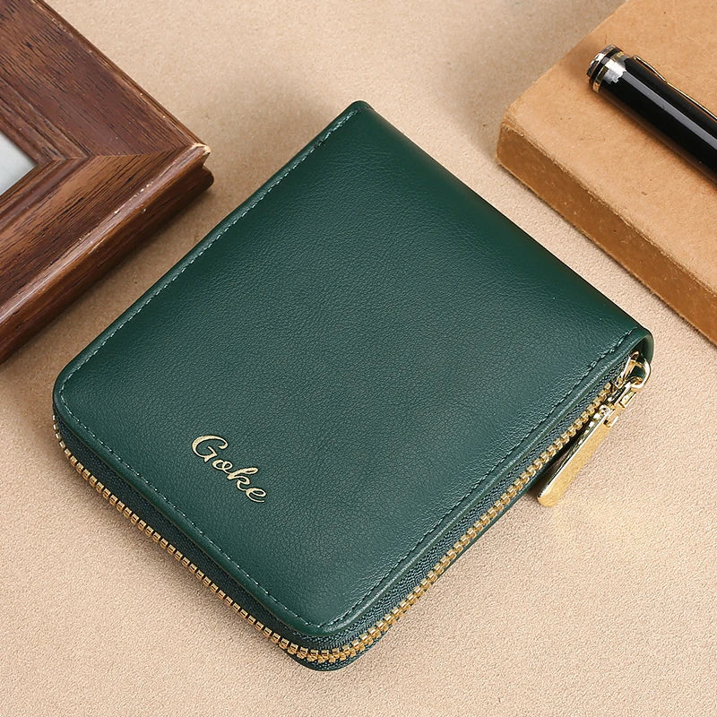 Compact Zippered Women's Wallet with ID Window