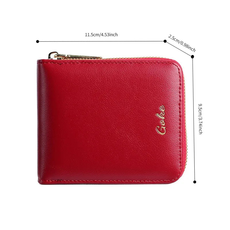 Compact Zippered Women's Wallet with ID Window