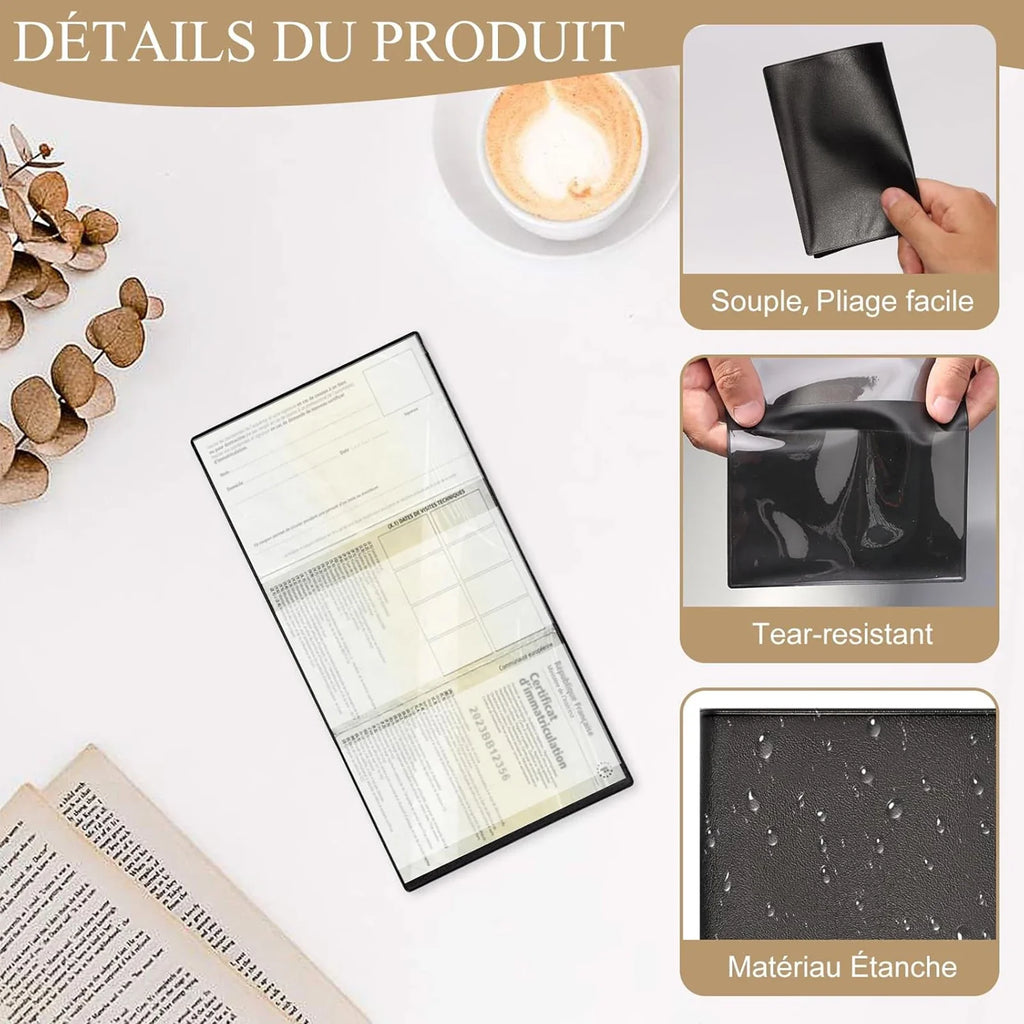 Transparent PVC Holder for Vehicle Registration and Insurance - Set of 2