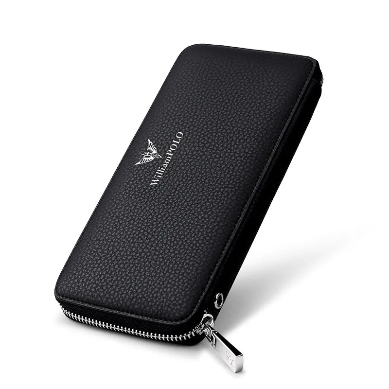 Long Leather Wallet Clutch for Men