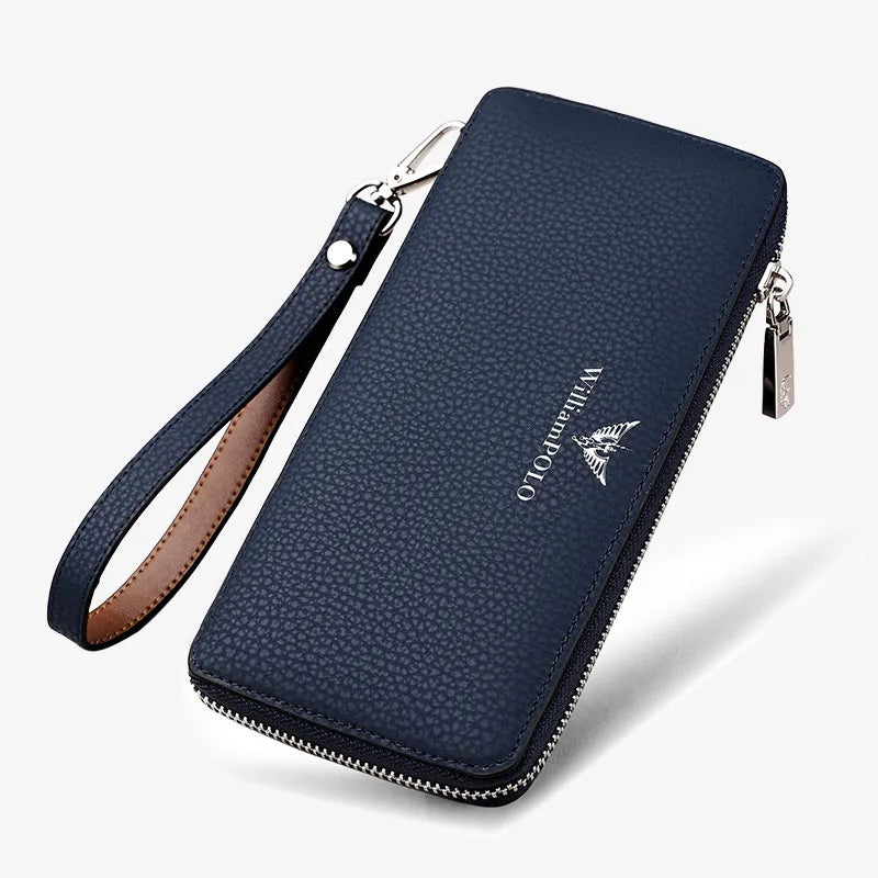 Long Leather Wallet Clutch for Men