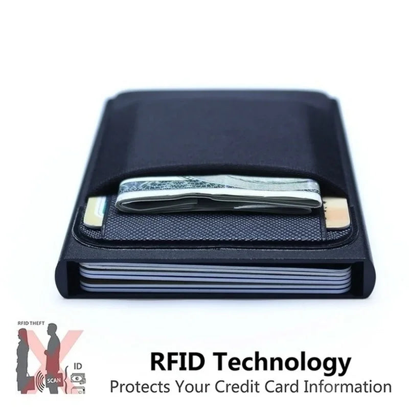 Minimalist Aluminum and Lycra Card Holder with RFID Protection