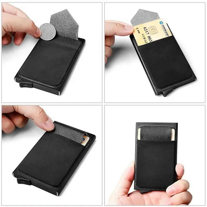 Minimalist Aluminum and Lycra Card Holder with RFID Protection