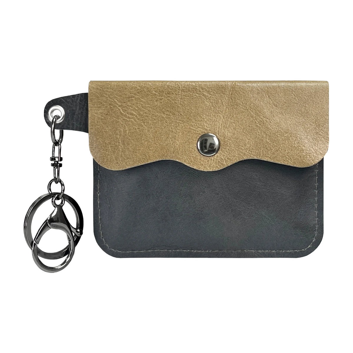 Slim genuine cowhide leather cardholder and wallet with keyring