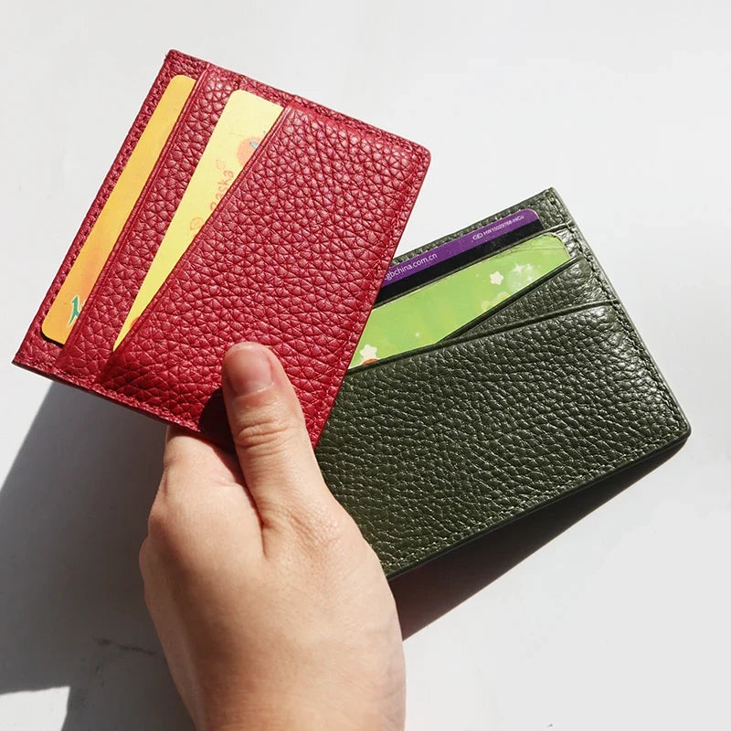 Customizable Genuine Cowhide Leather Card Holder – Minimalist Luxury