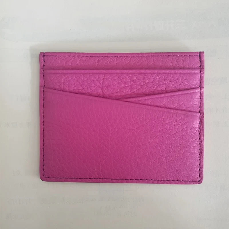 Customizable Genuine Cowhide Leather Card Holder – Minimalist Luxury