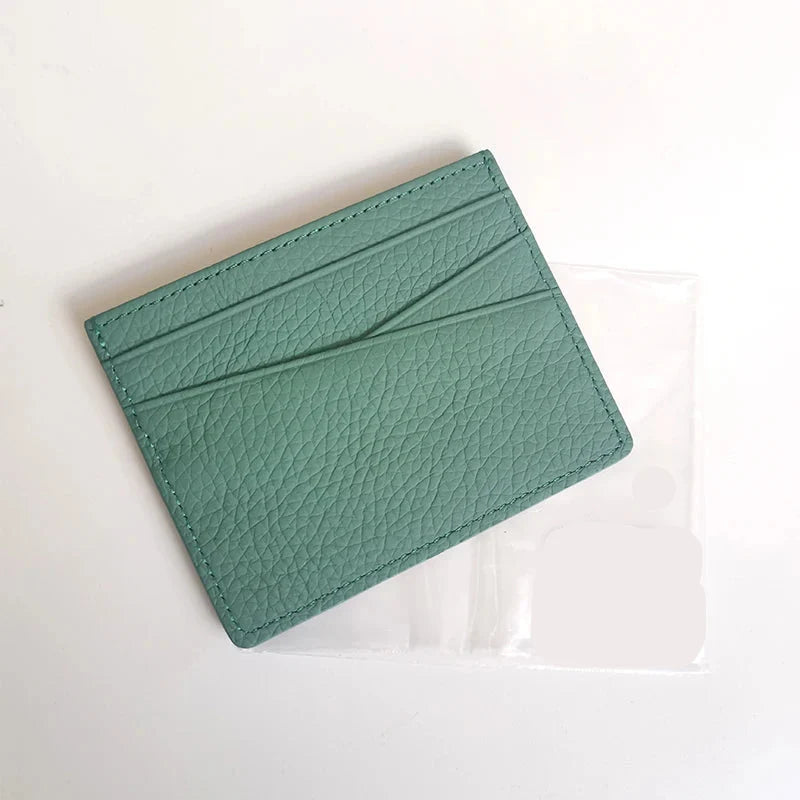 Customizable Genuine Cowhide Leather Card Holder – Minimalist Luxury