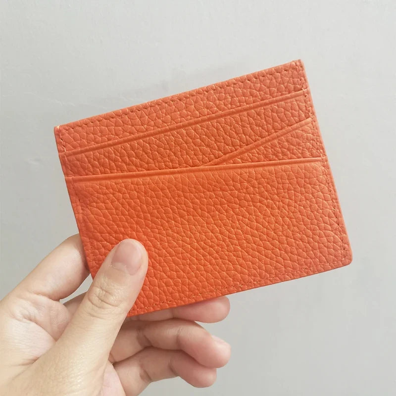 Customizable Genuine Cowhide Leather Card Holder – Minimalist Luxury