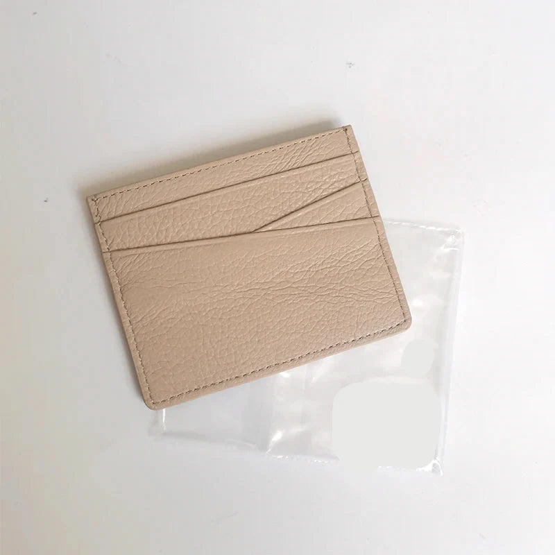 Customizable Genuine Cowhide Leather Card Holder – Minimalist Luxury