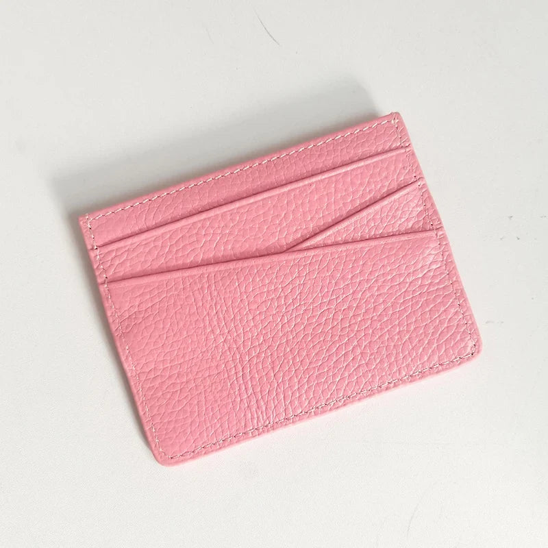 Customizable Genuine Cowhide Leather Card Holder – Minimalist Luxury