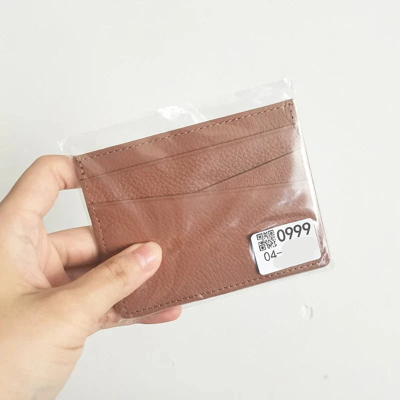 Customizable Genuine Cowhide Leather Card Holder – Minimalist Luxury