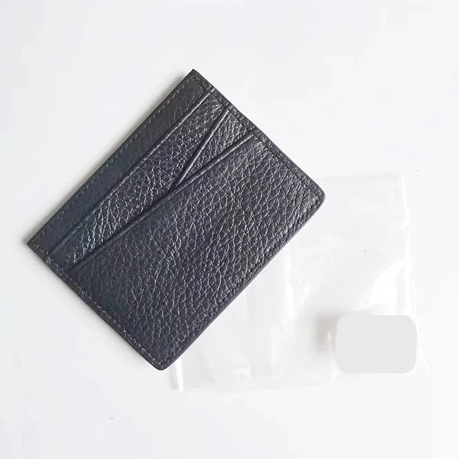 Customizable Genuine Cowhide Leather Card Holder – Minimalist Luxury