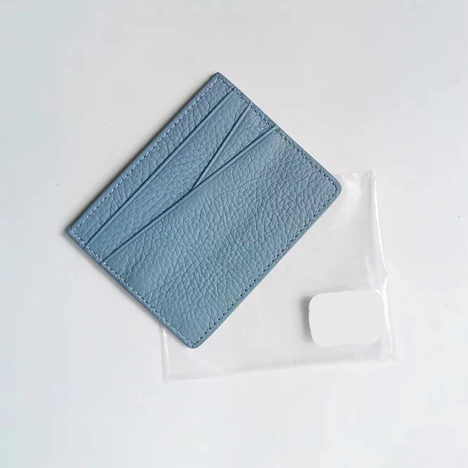 Customizable Genuine Cowhide Leather Card Holder – Minimalist Luxury