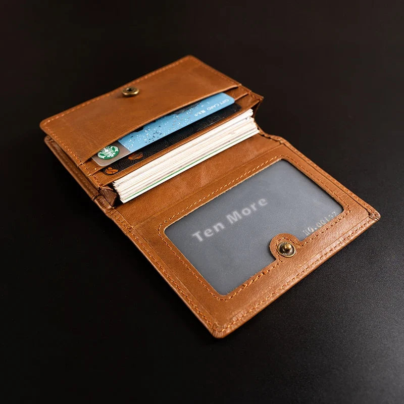 Cowhide Leather Card Holder with RFID Protection - High Capacity Image