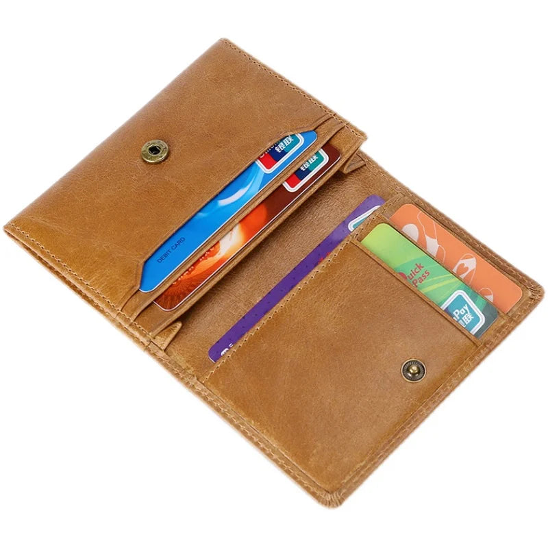 Cowhide Leather Card Holder with RFID Protection - High Capacity