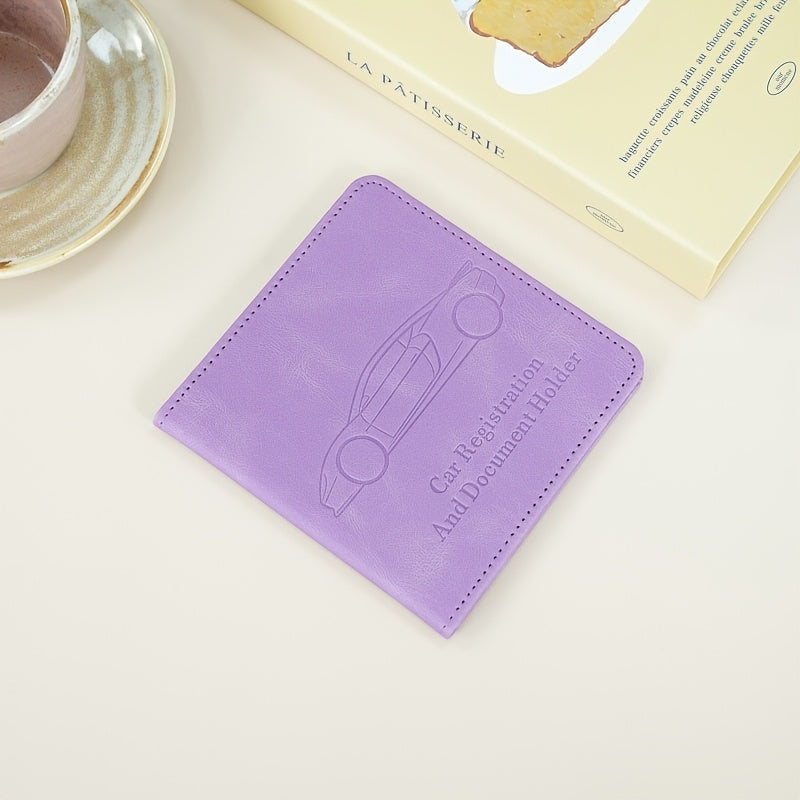 Embossed Car Silhouette Card Holder, Soft PU