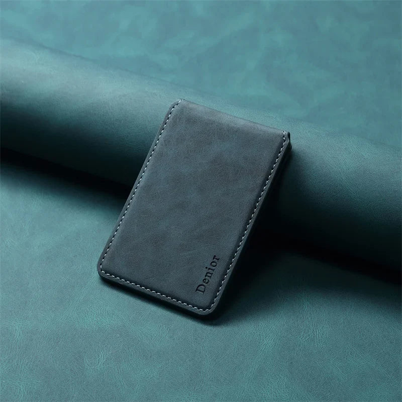 Bifold Magnetic Card Holder in PU Leather with RFID Protection for Smartphone