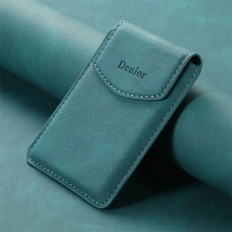 Ultra-Slim Magnetic Card Holder in Synthetic Leather with Magnetic Closure
