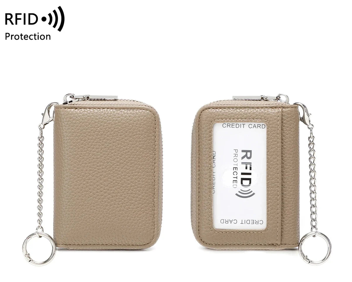 Accordion Card Holder with RFID Protection and Keychain