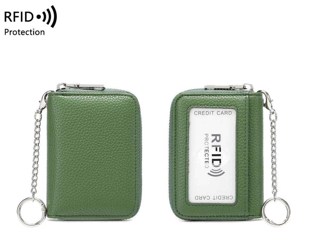 Accordion Card Holder with RFID Protection and Keychain