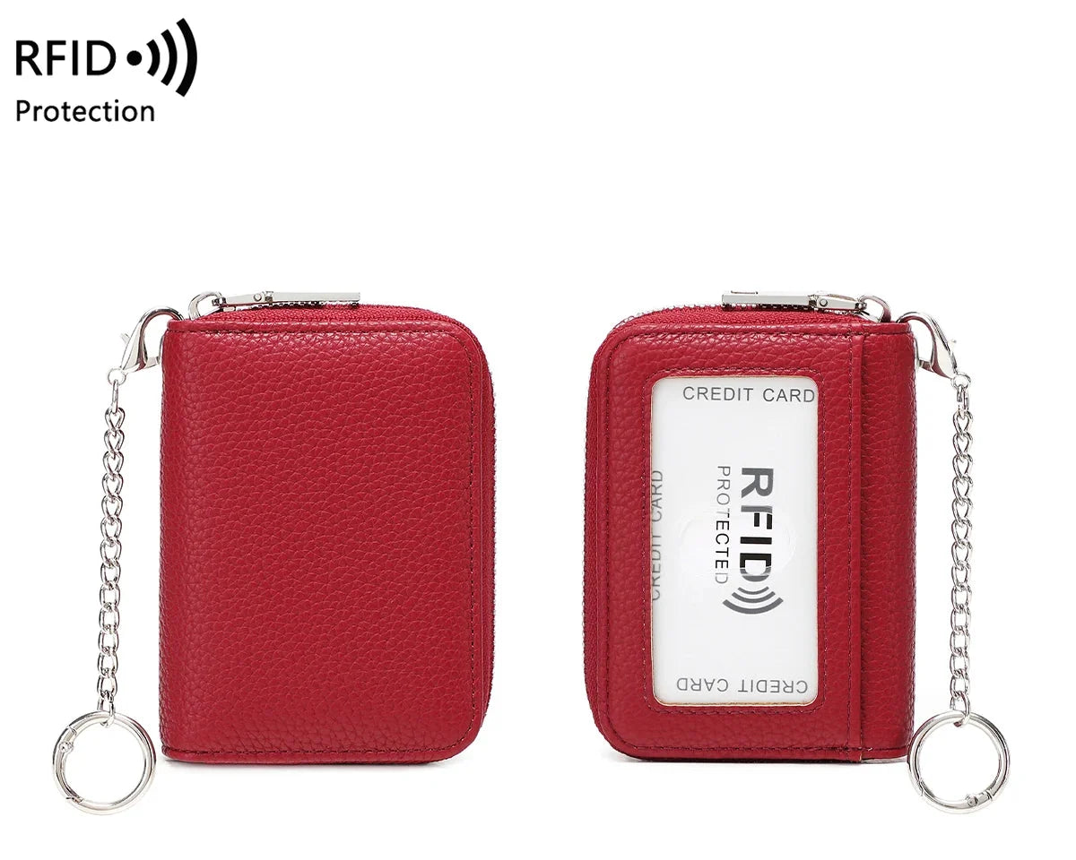 Accordion Card Holder with RFID Protection and Keychain