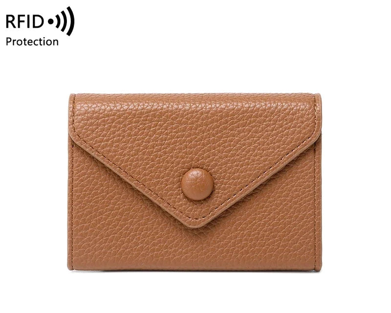 RFID Anti-Theft Leather Card Holder for Women