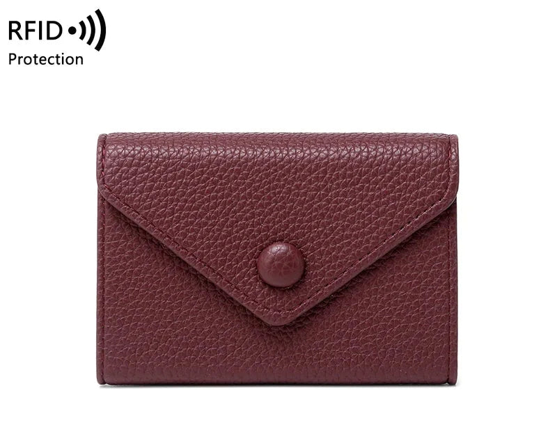 RFID Anti-Theft Leather Card Holder for Women